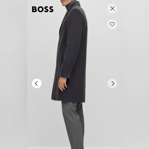 Hugo Boss "Wool-Bend Coat With Full Lining" for Men